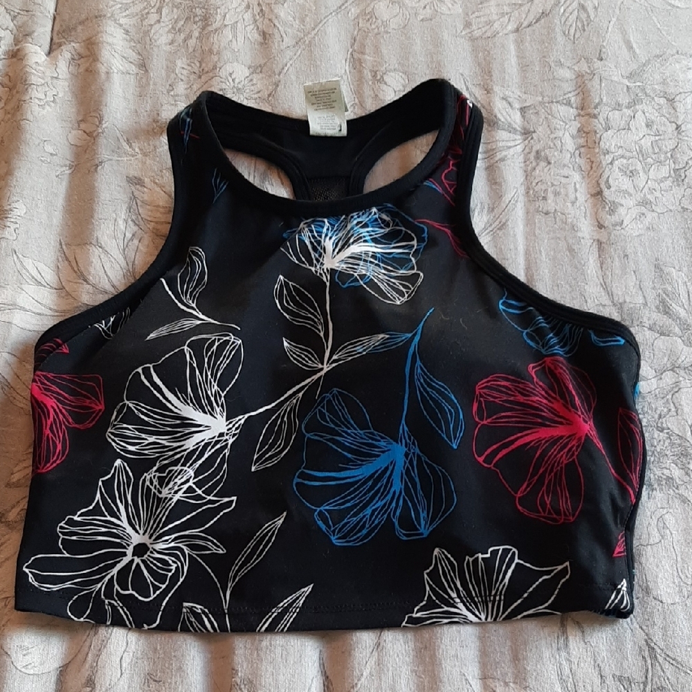 Fabletics Floral Black Sports Bra